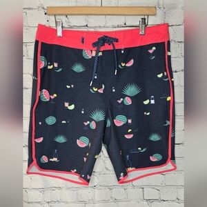 William Murray Mens Watermelon Swim Trunks Board Shorts Size 34